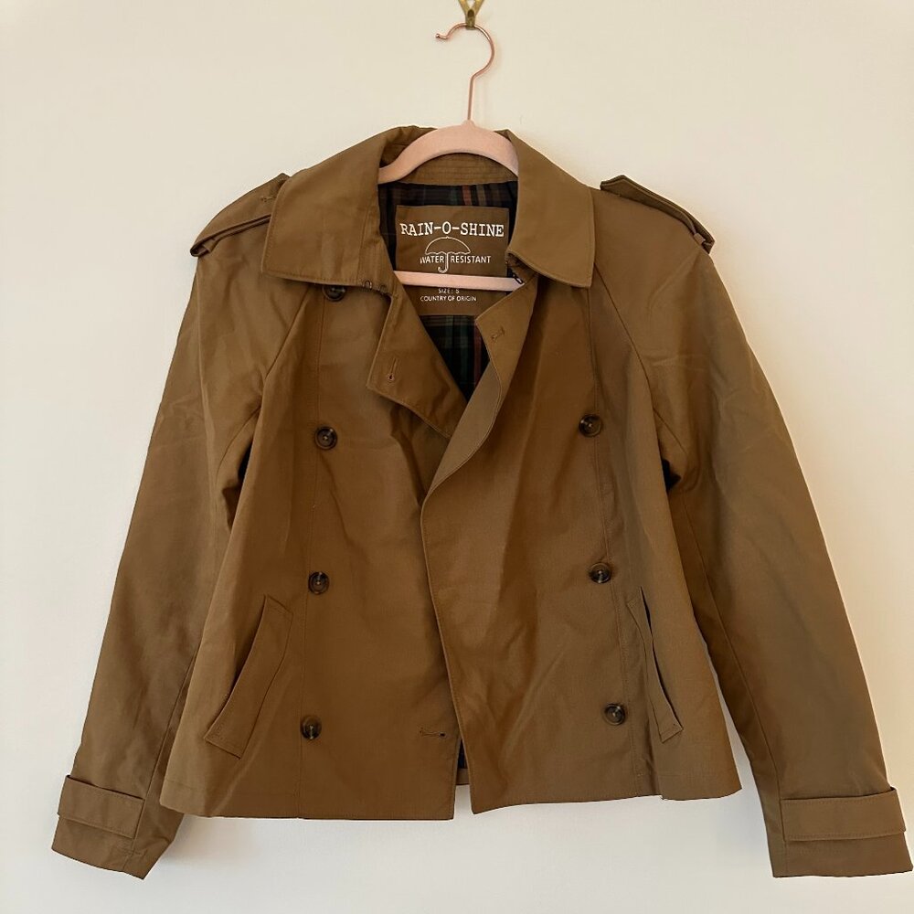 Madewell | Rain-O-Shine Double-Breasted Cropped Trench Coat | Size S